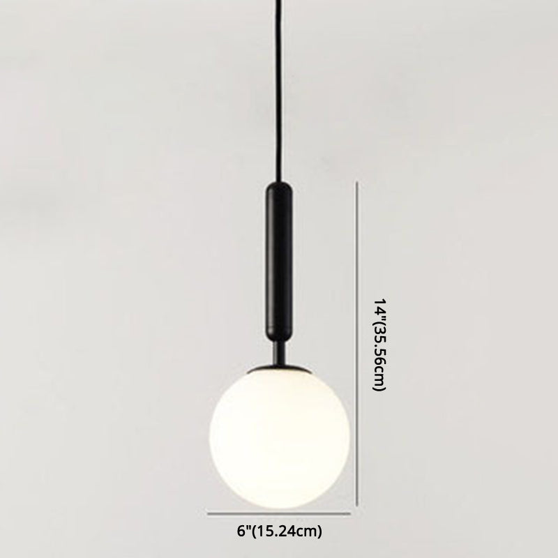 Mid-Century Design Globe Hanging Lamp Glass Shade 1 Light Pendant Light for Bedroom Clearhalo 'Ceiling Lights' 'Glass shade' 'Glass' 'Modern Pendants' 'Modern' 'Pendant Lights' 'Pendants' Lighting' 2589060