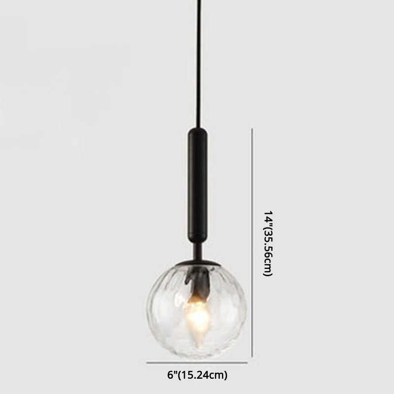 Mid-Century Design Globe Hanging Lamp Glass Shade 1 Light Pendant Light for Bedroom Clearhalo 'Ceiling Lights' 'Glass shade' 'Glass' 'Modern Pendants' 'Modern' 'Pendant Lights' 'Pendants' Lighting' 2589061