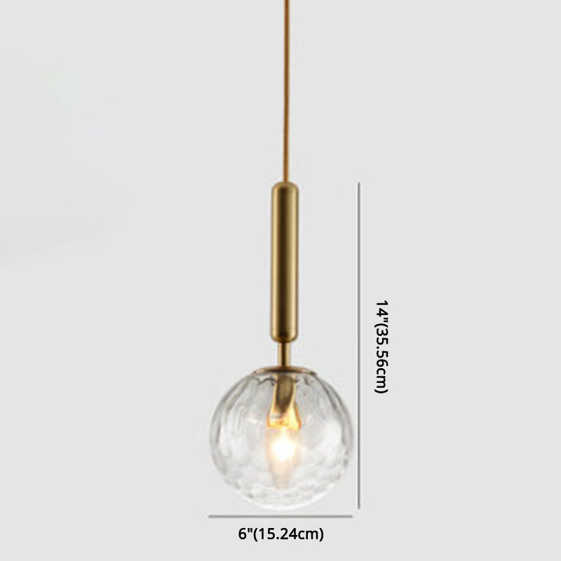 Mid-Century Design Globe Hanging Lamp Glass Shade 1 Light Pendant Light for Bedroom Clearhalo 'Ceiling Lights' 'Glass shade' 'Glass' 'Modern Pendants' 'Modern' 'Pendant Lights' 'Pendants' Lighting' 2589062