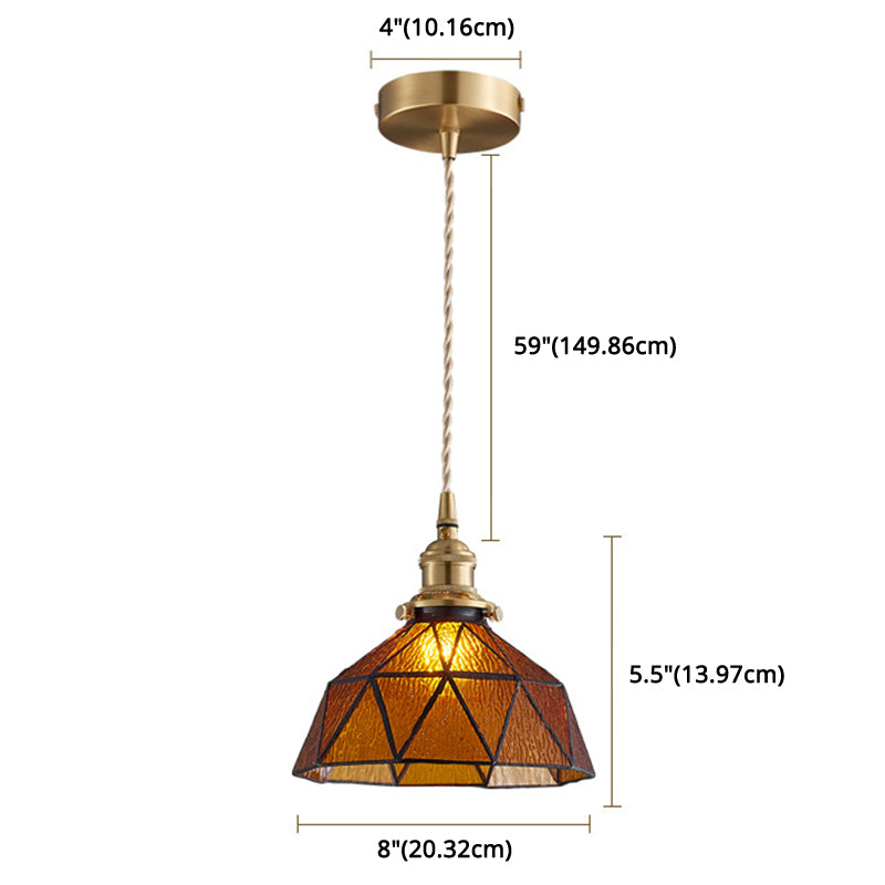 Icy Clear Glass Hanging Lamp Geometric Pattern Bowl Tiffany-Style Pendant Light Fixture Clearhalo 'Ceiling Lights' 'Glass shade' 'Glass' 'Modern Pendants' 'Modern' 'Pendant Lights' 'Pendants' Lighting' 2589077
