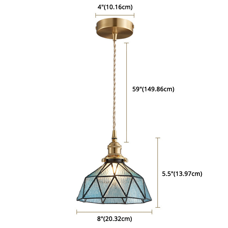 Icy Clear Glass Hanging Lamp Geometric Pattern Bowl Tiffany-Style Pendant Light Fixture Clearhalo 'Ceiling Lights' 'Glass shade' 'Glass' 'Modern Pendants' 'Modern' 'Pendant Lights' 'Pendants' Lighting' 2589079
