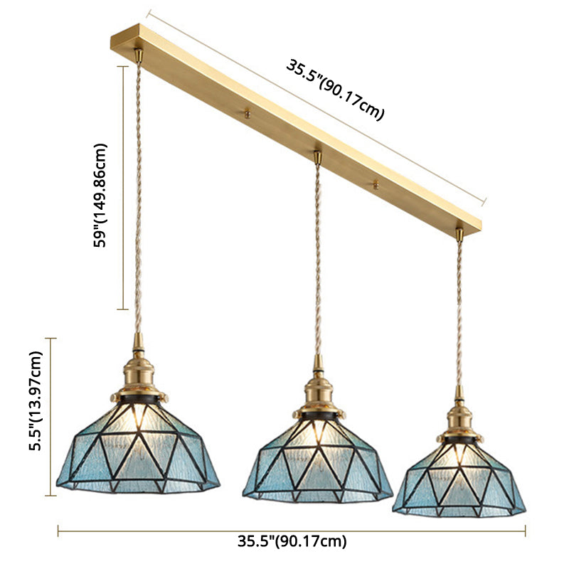 Icy Clear Glass Hanging Lamp Geometric Pattern Bowl Tiffany-Style Pendant Light Fixture Clearhalo 'Ceiling Lights' 'Glass shade' 'Glass' 'Modern Pendants' 'Modern' 'Pendant Lights' 'Pendants' Lighting' 2589080
