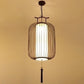 Vertical Cage Shade Pendant Lighting New Chinese Style Retro 1 Light Restaurant Hanging Lamp Copper 18" Clearhalo 'Ceiling Lights' 'Pendant Lights' 'Pendants' Lighting' 2589097