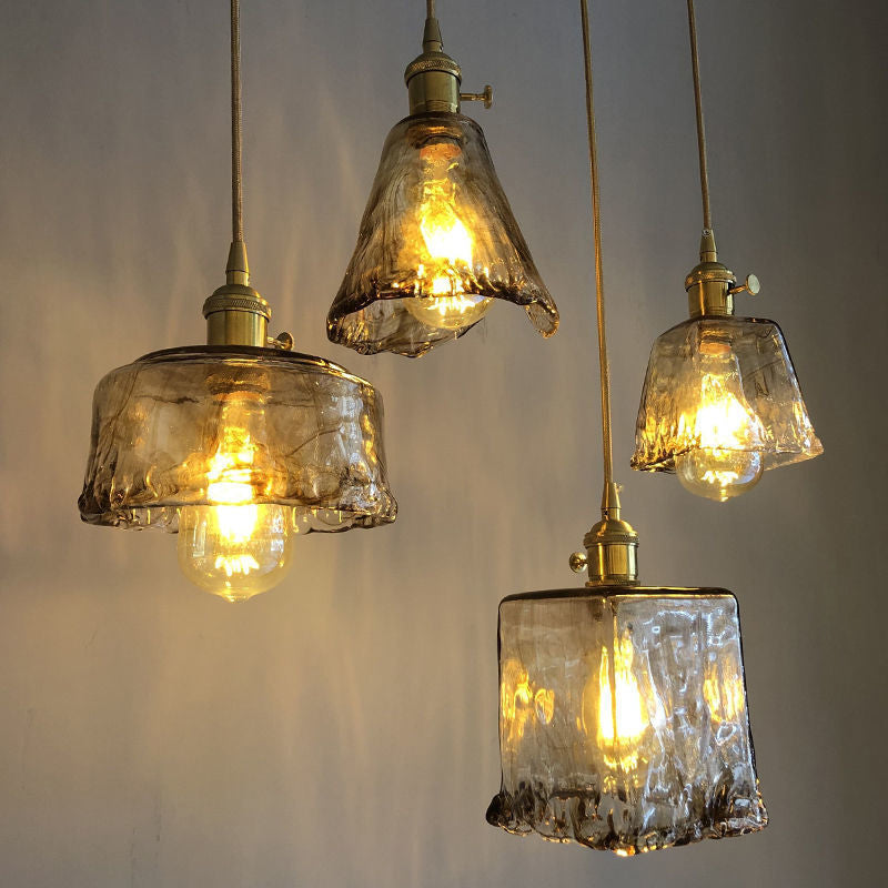 Vintage 1 Light Pendant Lamp Amber Alabaster Glass Pendant Lighting for Living Room Clearhalo 'Ceiling Lights' 'Glass shade' 'Glass' 'Industrial Pendants' 'Industrial' 'Middle Century Pendants' 'Pendant Lights' 'Pendants' 'Tiffany' Lighting' 2589113
