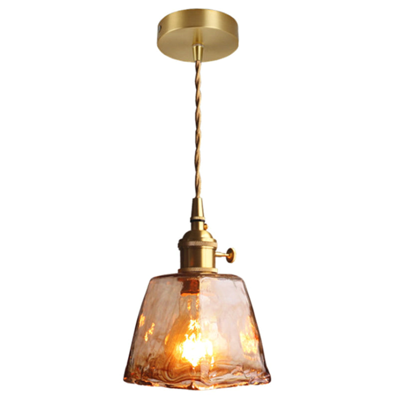 Vintage 1 Light Pendant Lamp Amber Alabaster Glass Pendant Lighting for Living Room Clearhalo 'Ceiling Lights' 'Glass shade' 'Glass' 'Industrial Pendants' 'Industrial' 'Middle Century Pendants' 'Pendant Lights' 'Pendants' 'Tiffany' Lighting' 2589116