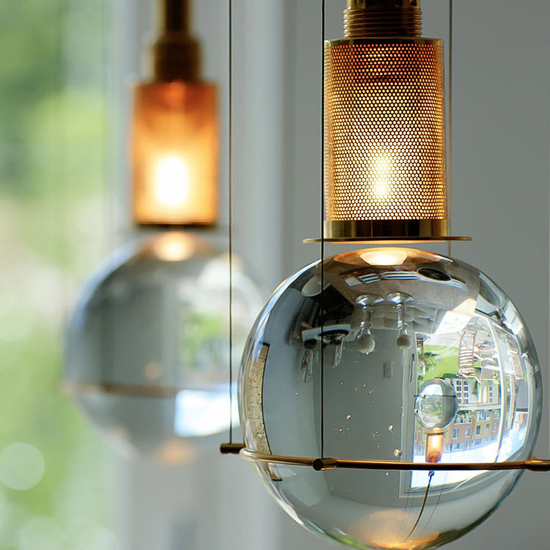 1 Light Pendant Light Modern Minimalist Globe Crystal Shade Living Room Hanging Lamp Clearhalo 'Ceiling Lights' 'Modern Pendants' 'Modern' 'Pendant Lights' 'Pendants' Lighting' 2589149