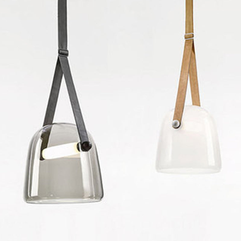 Nordic Modern 1 Light Pendant Lamp Bell Glass Pendant Lighting for Living Room Clearhalo 'Ceiling Lights' 'Close To Ceiling Lights' 'Glass shade' 'Glass' 'Modern Pendants' 'Modern' 'Pendant Lights' 'Pendants' Lighting' 2589156