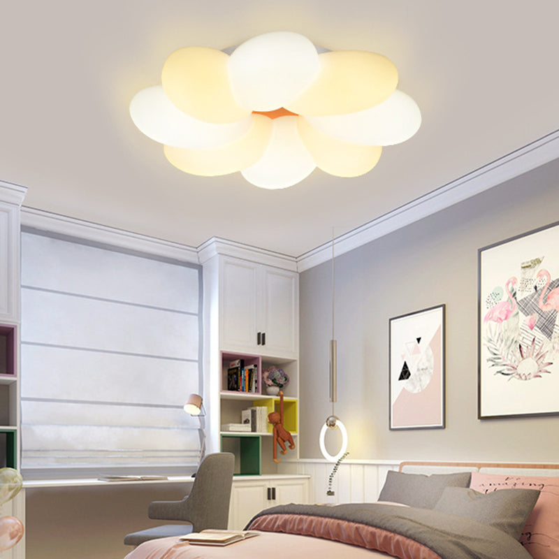 Flower Flush Mount Lighting 1 Light Plastic Kids Flush Ceiling Light Fixtures for Girls Bedroom Clearhalo 'Ceiling Lights' 'Close To Ceiling Lights' 'Close to ceiling' 'Flush mount' Lighting' 2589236
