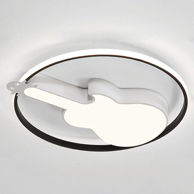 Guitar Flush Mount Ceiling Light 1 Light Metal Creative Flush Mount Ceiling Light for Bedroom Black Clearhalo 'Ceiling Lights' 'Close To Ceiling Lights' 'Close to ceiling' 'Flush mount' Lighting' 2589247