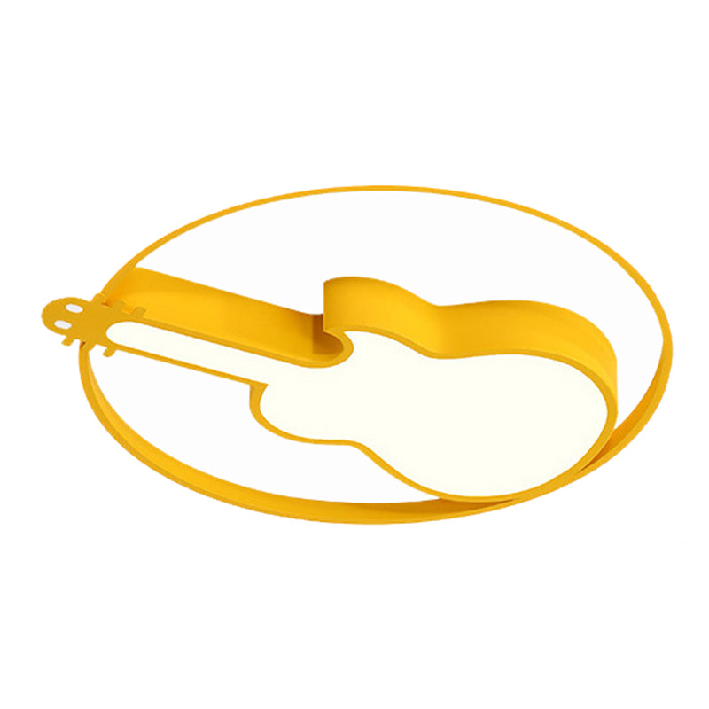 Guitar Flush Mount Ceiling Light 1 Light Metal Creative Flush Mount Ceiling Light for Bedroom Clearhalo 'Ceiling Lights' 'Close To Ceiling Lights' 'Close to ceiling' 'Flush mount' Lighting' 2589253