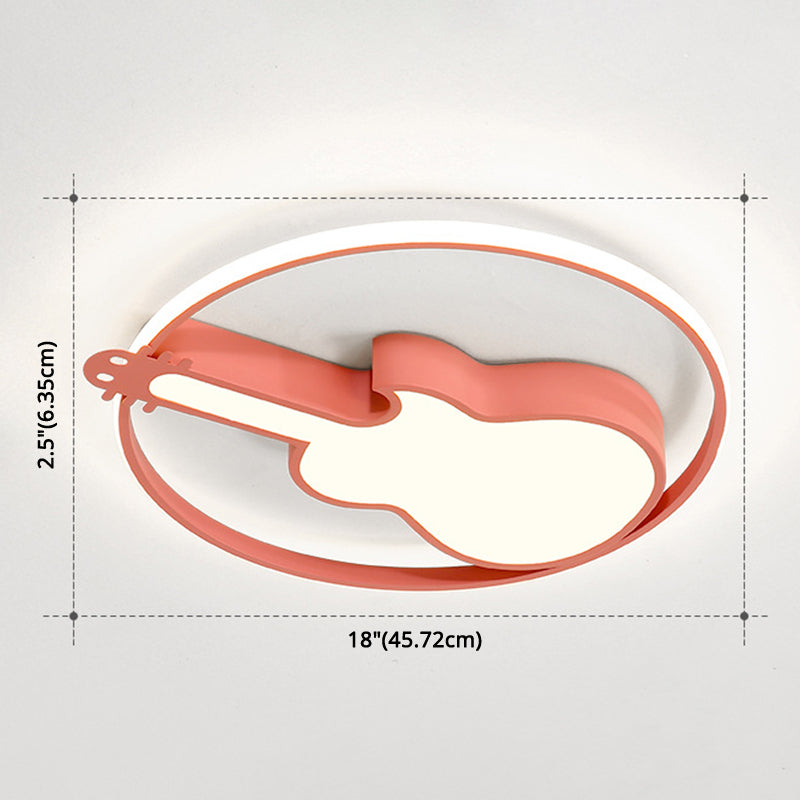 Guitar Flush Mount Ceiling Light 1 Light Metal Creative Flush Mount Ceiling Light for Bedroom Clearhalo 'Ceiling Lights' 'Close To Ceiling Lights' 'Close to ceiling' 'Flush mount' Lighting' 2589254