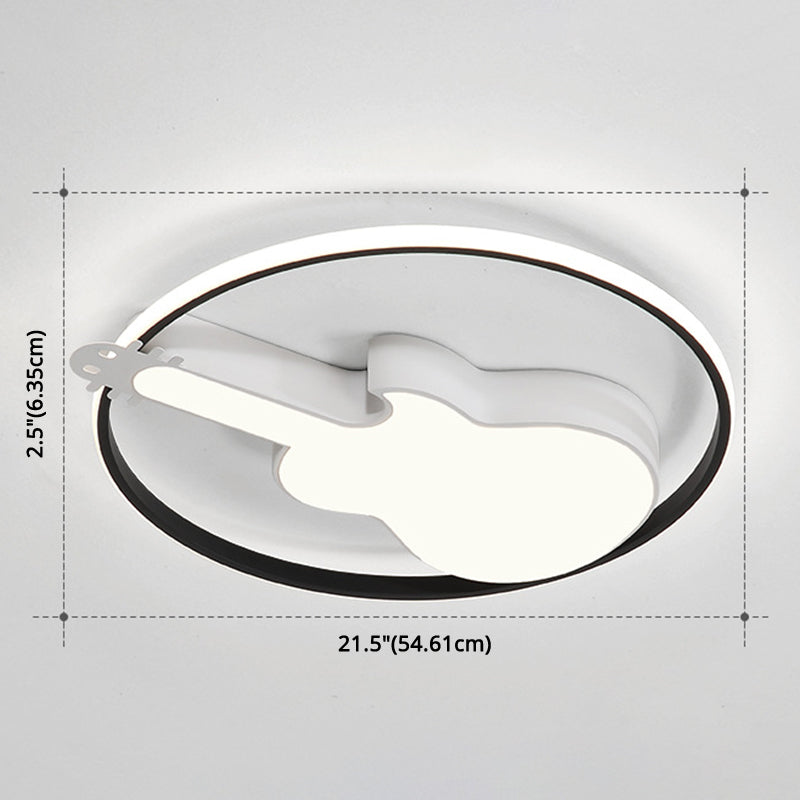 Guitar Flush Mount Ceiling Light 1 Light Metal Creative Flush Mount Ceiling Light for Bedroom Clearhalo 'Ceiling Lights' 'Close To Ceiling Lights' 'Close to ceiling' 'Flush mount' Lighting' 2589255