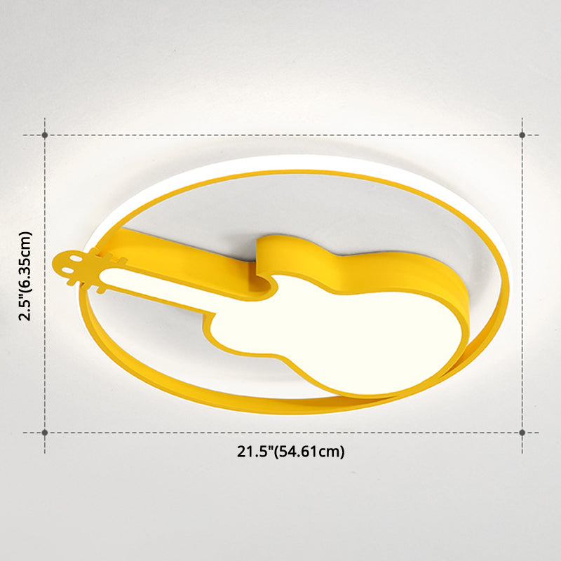 Guitar Flush Mount Ceiling Light 1 Light Metal Creative Flush Mount Ceiling Light for Bedroom Clearhalo 'Ceiling Lights' 'Close To Ceiling Lights' 'Close to ceiling' 'Flush mount' Lighting' 2589259