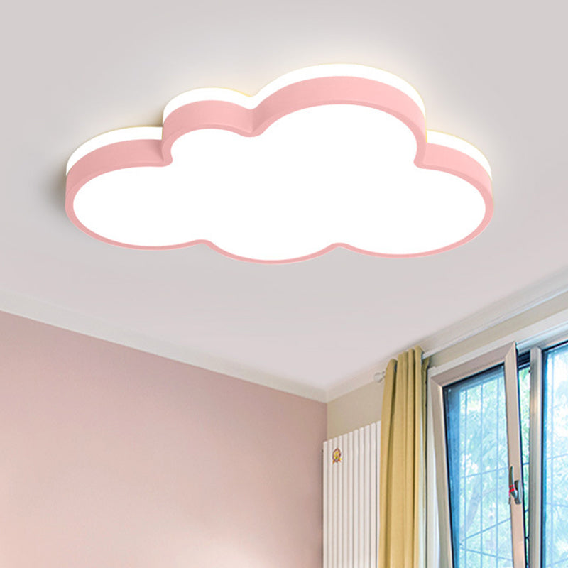 Cloud Flush Light Fixtures 1 Light Acrylic Minimalist Flush Mount Ceiling Light Fixture Pink Clearhalo 'Ceiling Lights' 'Close To Ceiling Lights' 'Close to ceiling' 'Flush mount' Lighting' 2589301