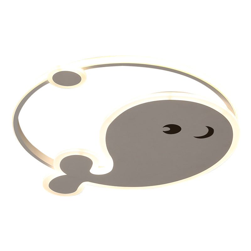 Whale Flush Mount Ceiling Light Cartoon Acrylic Ceiling Mount Chandelier for Bedroom Clearhalo 'Ceiling Lights' 'Close To Ceiling Lights' 'Close to ceiling' 'Flush mount' Lighting' 2589312