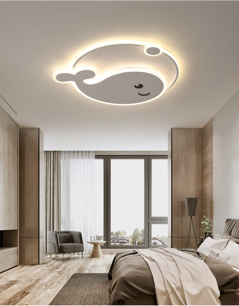 Whale Flush Mount Ceiling Light Cartoon Acrylic Ceiling Mount Chandelier for Bedroom Clearhalo 'Ceiling Lights' 'Close To Ceiling Lights' 'Close to ceiling' 'Flush mount' Lighting' 2589317
