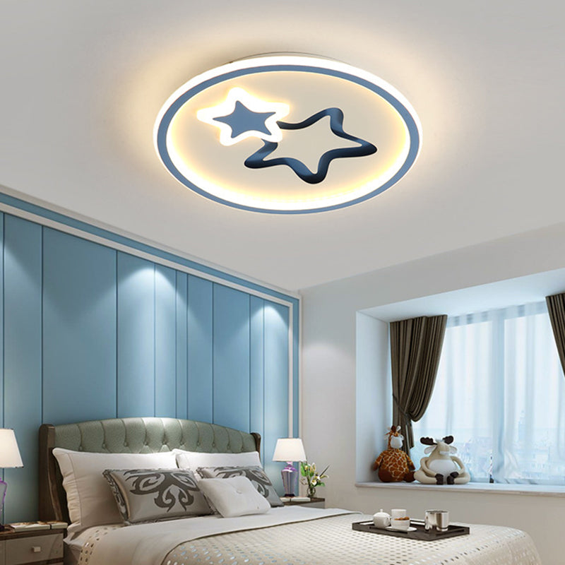 Star Flush Mount Ceiling Light Contemporary Acrylic Ceiling Mount Light Fixture for Bedroom Clearhalo 'Ceiling Lights' 'Close To Ceiling Lights' 'Close to ceiling' 'Flush mount' Lighting' 2589318
