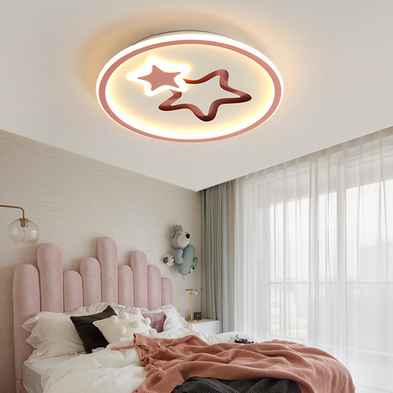Star Flush Mount Ceiling Light Contemporary Acrylic Ceiling Mount Light Fixture for Bedroom Clearhalo 'Ceiling Lights' 'Close To Ceiling Lights' 'Close to ceiling' 'Flush mount' Lighting' 2589319