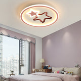Star Flush Mount Ceiling Light Contemporary Acrylic Ceiling Mount Light Fixture for Bedroom Pink Clearhalo 'Ceiling Lights' 'Close To Ceiling Lights' 'Close to ceiling' 'Flush mount' Lighting' 2589320