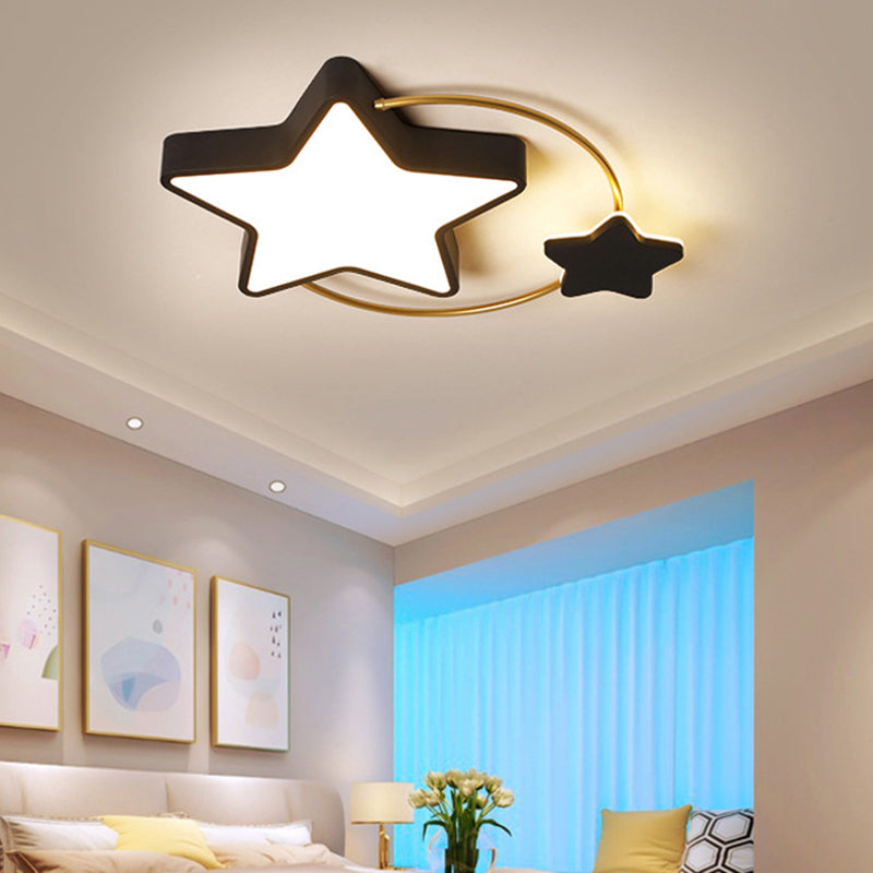 Pentagram Flush Mount Ceiling Light Modernist Acrylic Ceiling Flush Mount for Bedroom Clearhalo 'Ceiling Lights' 'Close To Ceiling Lights' 'Close to ceiling' 'Flush mount' Lighting' 2589328
