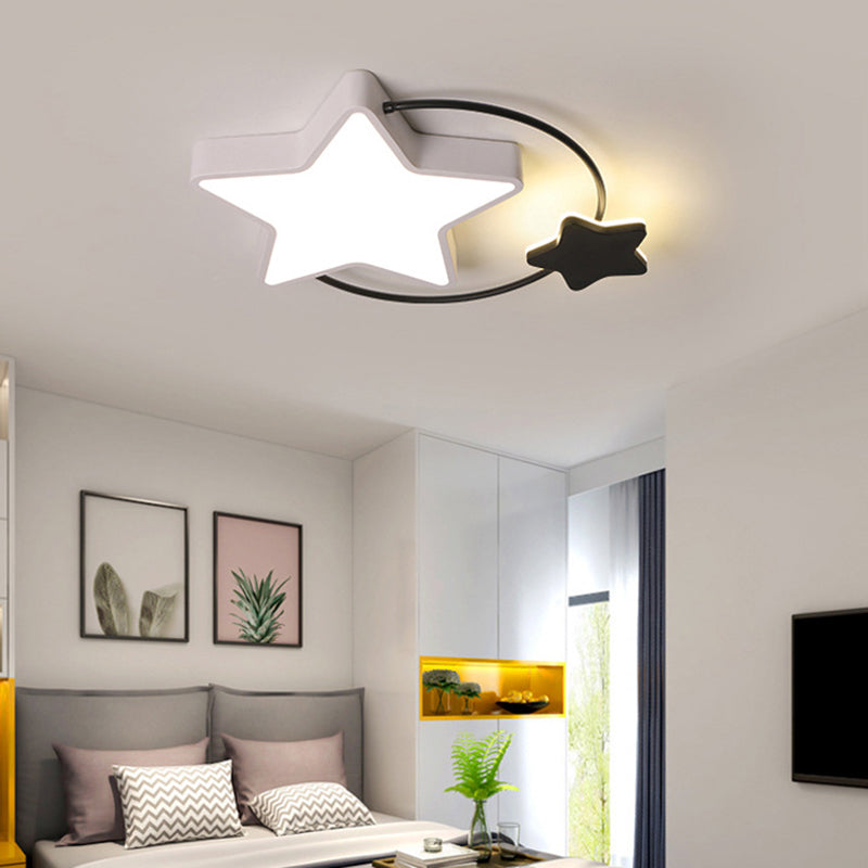 Pentagram Flush Mount Ceiling Light Modernist Acrylic Ceiling Flush Mount for Bedroom Clearhalo 'Ceiling Lights' 'Close To Ceiling Lights' 'Close to ceiling' 'Flush mount' Lighting' 2589329
