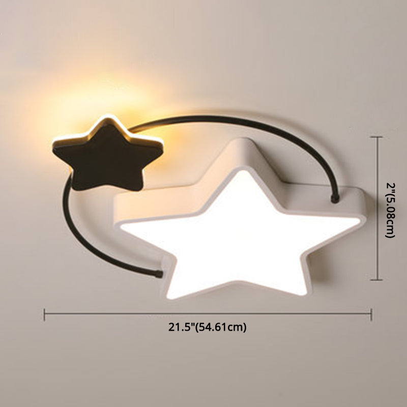 Pentagram Flush Mount Ceiling Light Modernist Acrylic Ceiling Flush Mount for Bedroom Clearhalo 'Ceiling Lights' 'Close To Ceiling Lights' 'Close to ceiling' 'Flush mount' Lighting' 2589332