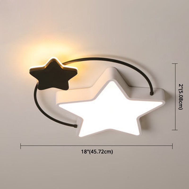 Pentagram Flush Mount Ceiling Light Modernist Acrylic Ceiling Flush Mount for Bedroom Clearhalo 'Ceiling Lights' 'Close To Ceiling Lights' 'Close to ceiling' 'Flush mount' Lighting' 2589334