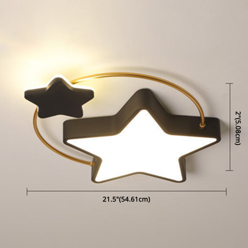 Pentagram Flush Mount Ceiling Light Modernist Acrylic Ceiling Flush Mount for Bedroom Clearhalo 'Ceiling Lights' 'Close To Ceiling Lights' 'Close to ceiling' 'Flush mount' Lighting' 2589335