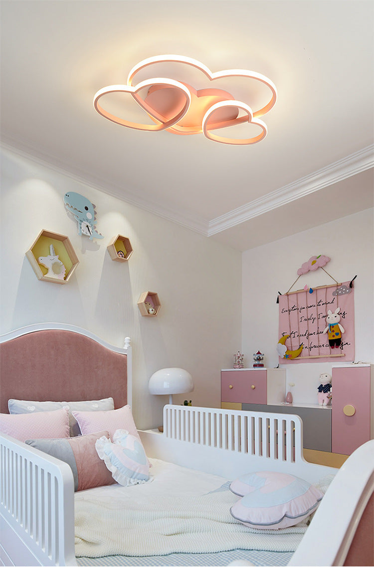Heart Design Semi Flush Mount Light Kids Acrylic Ceiling Mount Light Fixture for Children Bedroom Clearhalo 'Ceiling Lights' 'Close To Ceiling Lights' 'Close to ceiling' 'Semi-flushmount' Lighting' 2589360