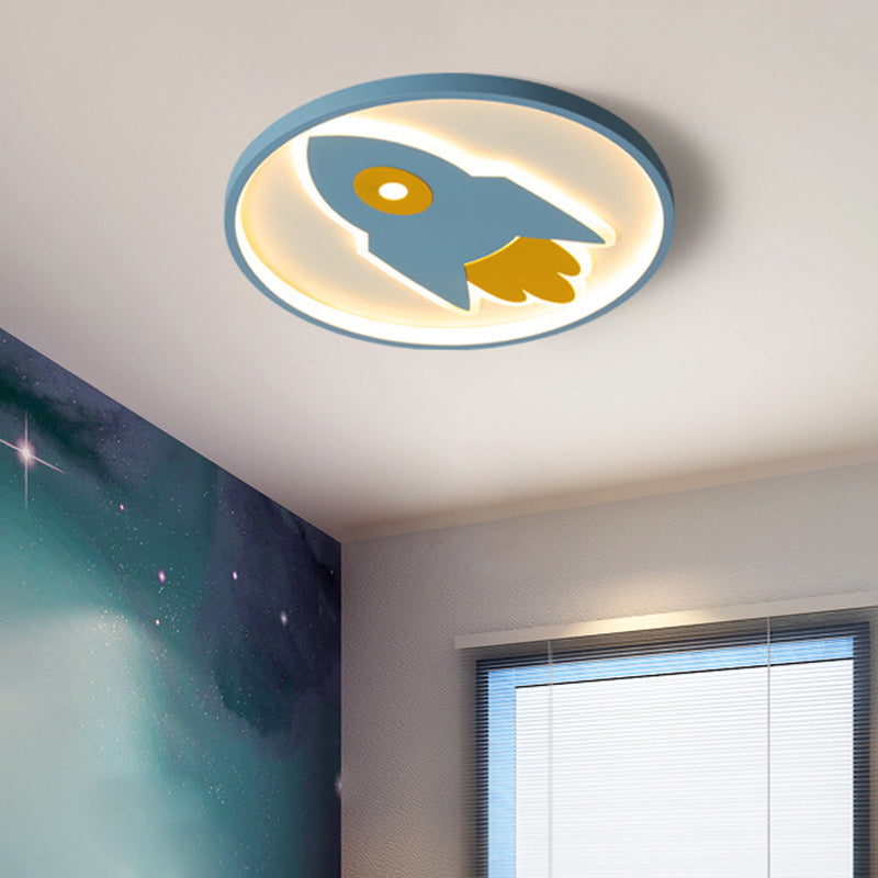 Rocket Flush Mount Ceiling Light Cartoon Metal Ceiling Light Fixtures for Bedroom Clearhalo 'Ceiling Lights' 'Close To Ceiling Lights' 'Close to ceiling' 'Flush mount' Lighting' 2589380