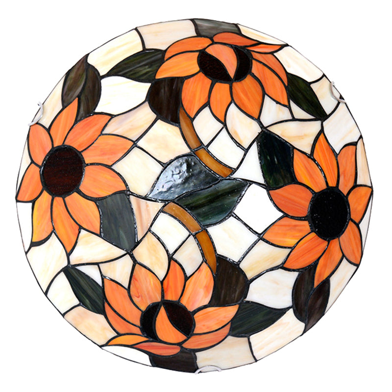 Sunflower Flush Mount Lighting Stained Glass Tiffany Flush Ceiling Light Fixtures Clearhalo 'Ceiling Lights' 'Close To Ceiling Lights' 'Close to ceiling' 'Flush mount' Lighting' 2589420