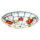 Dome Flush Mount Light 2/3/4 Lights Stained Glass Tiffany-Style Flush Mount Spotlight Pink Clearhalo 'Ceiling Lights' 'Close To Ceiling Lights' 'Close to ceiling' 'Flush mount' Lighting' 2589455
