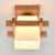 Trapezoid Semi Flush Chandelier Contemporary Frosted Glass Ceiling Mount Light Fixture for Hallway Wood Clearhalo 'Ceiling Lights' 'Close To Ceiling Lights' 'Close to ceiling' 'Semi-flushmount' Lighting' 2589474