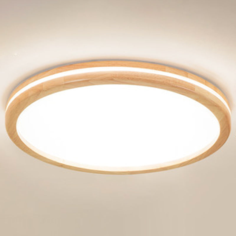 Integrated LED Semi Flush Light Fixtures Ultra-Contemporary Acrylic Ceiling Mount Chandelier for Bedroom Wood 23.5" Round Clearhalo 'Ceiling Lights' 'Close To Ceiling Lights' 'Close to ceiling' 'Flush mount' Lighting' 2589488
