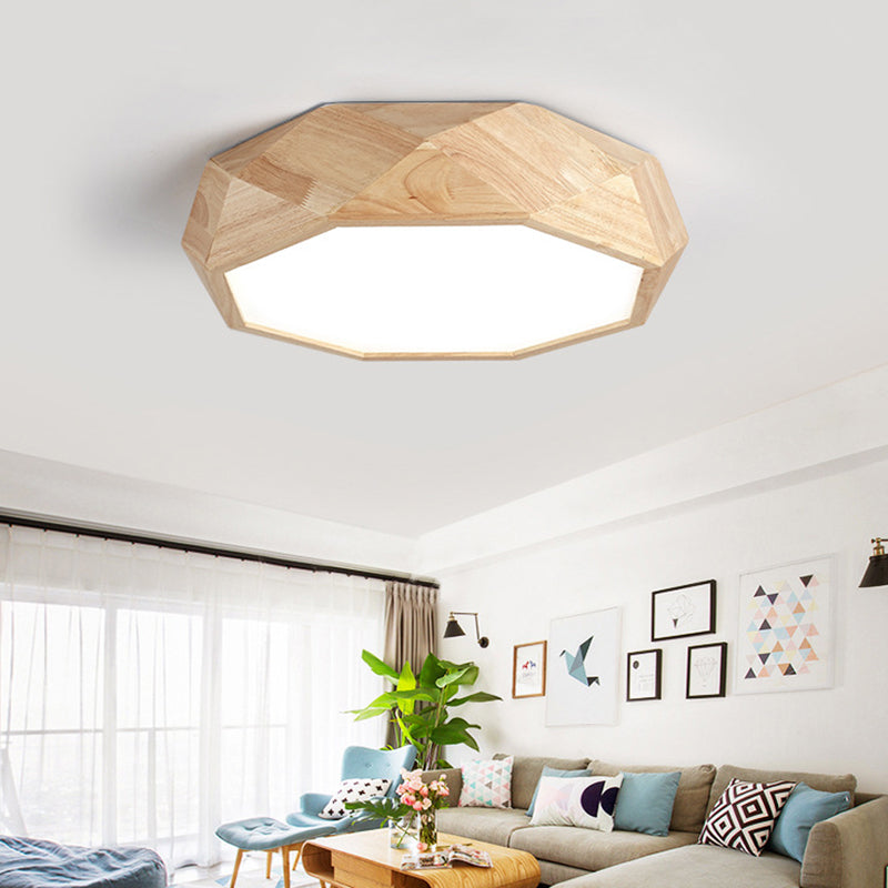 Diamond Flush Mount Ceiling Light Contemporary Acrylic Ceiling Mount Chandelier for Bedroom Light Wood White Clearhalo 'Ceiling Lights' 'Close To Ceiling Lights' 'Close to ceiling' 'Flush mount' Lighting' 2589558