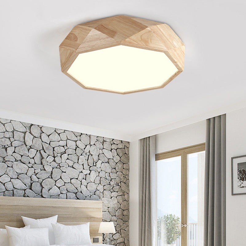 Diamond Flush Mount Ceiling Light Contemporary Acrylic Ceiling Mount Chandelier for Bedroom Light Wood Clearhalo 'Ceiling Lights' 'Close To Ceiling Lights' 'Close to ceiling' 'Flush mount' Lighting' 2589559