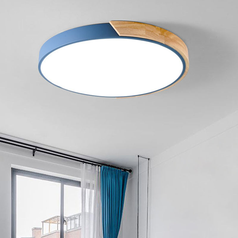 Rounded Flush Ceiling Lights 1 Light Wood Minimalism Flush-Mount Light Fixture Clearhalo 'Ceiling Lights' 'Close To Ceiling Lights' 'Close to ceiling' 'Flush mount' Lighting' 2590516
