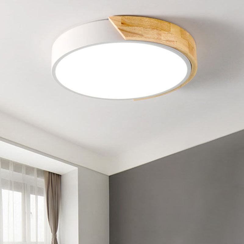 Rounded Flush Ceiling Lights 1 Light Wood Minimalism Flush-Mount Light Fixture Clearhalo 'Ceiling Lights' 'Close To Ceiling Lights' 'Close to ceiling' 'Flush mount' Lighting' 2590518
