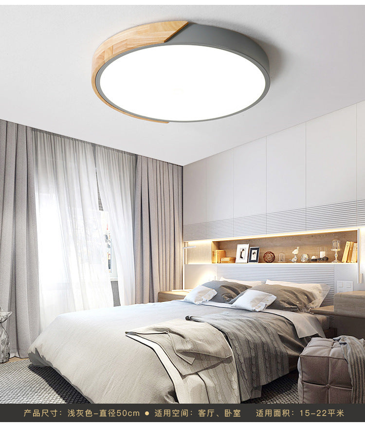 Rounded Flush Ceiling Lights 1 Light Wood Minimalism Flush-Mount Light Fixture Clearhalo 'Ceiling Lights' 'Close To Ceiling Lights' 'Close to ceiling' 'Flush mount' Lighting' 2590521