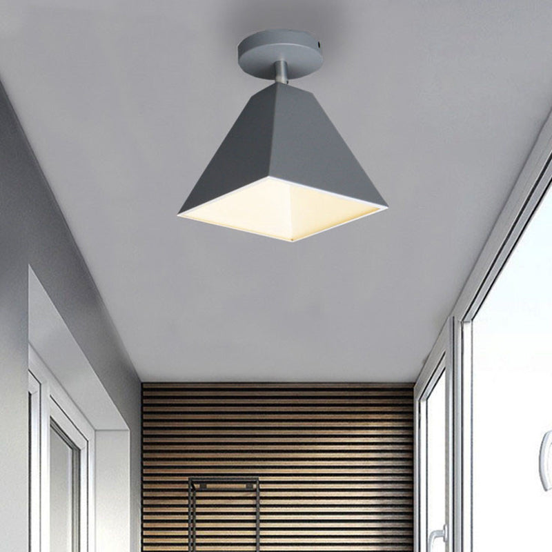 Trapezoid Flush Light 1 Light Metal Modern Flush Mount Ceiling Light Fixtures Clearhalo 'Ceiling Lights' 'Close To Ceiling Lights' 'Close to ceiling' 'Semi-flushmount' Lighting' 2590523
