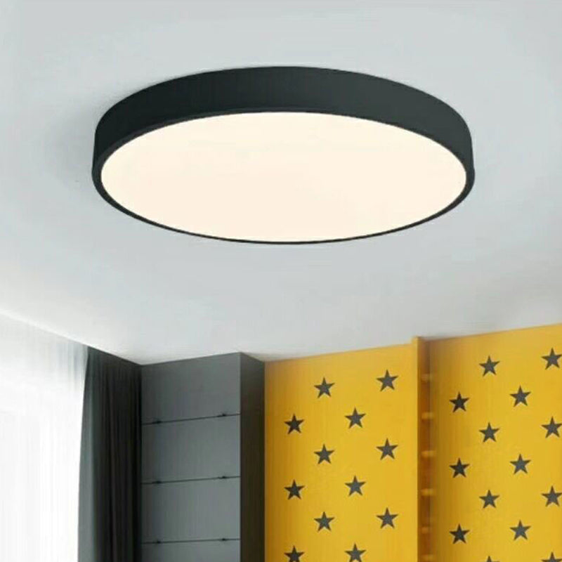 Integrated LED Flush Mount Ceiling Light Fixtures Minimalist Acrylic Ceiling Mount Chandelier for Bedroom Black Round Clearhalo 'Ceiling Lights' 'Close To Ceiling Lights' 'Close to ceiling' 'Flush mount' Lighting' 2590609