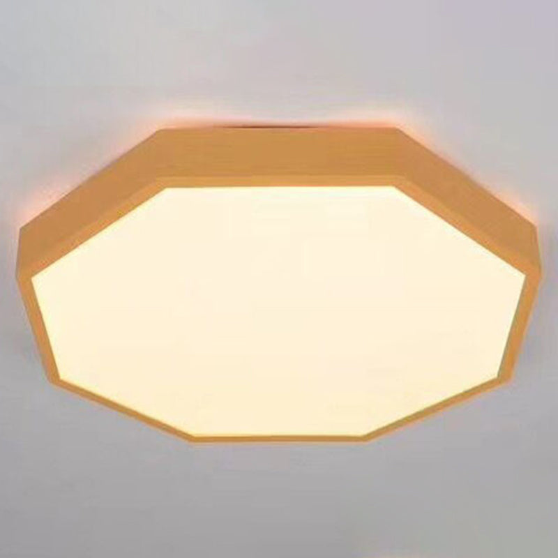Integrated LED Flush Mount Ceiling Light Fixtures Minimalist Acrylic Ceiling Mount Chandelier for Bedroom Yellow Polygon Clearhalo 'Ceiling Lights' 'Close To Ceiling Lights' 'Close to ceiling' 'Flush mount' Lighting' 2590614
