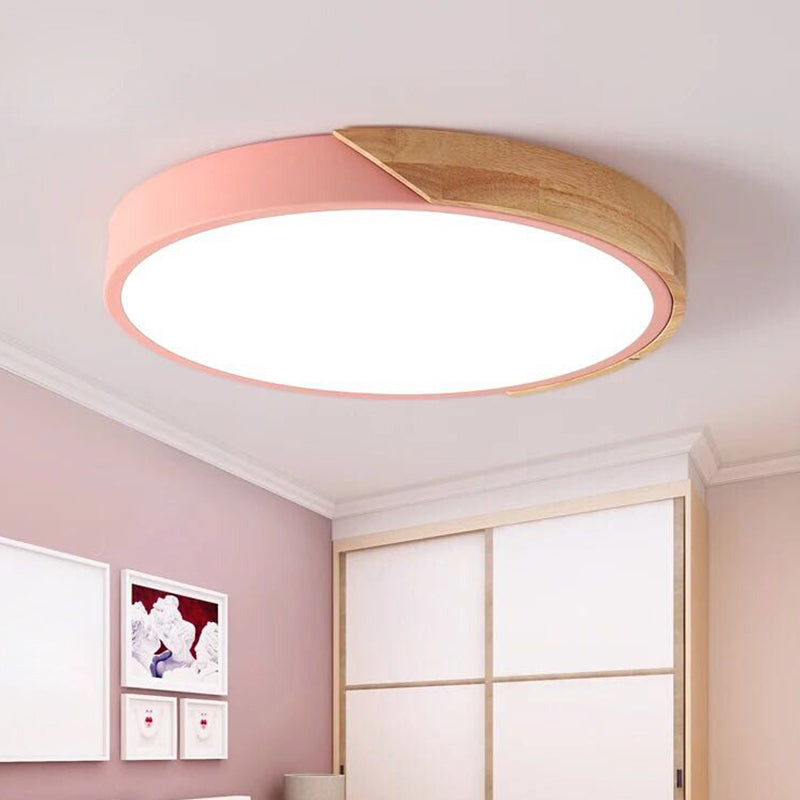 Round Flush Mount Light Fixtures Contemporary Acrylic Ceiling Light Fixtures for Bedroom Pink Clearhalo 'Ceiling Lights' 'Close To Ceiling Lights' 'Close to ceiling' 'Flush mount' Lighting' 2590626