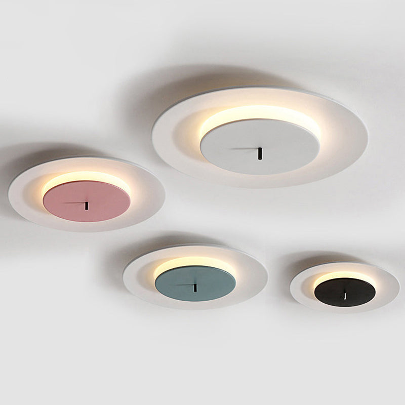 Circle Flush Light Fixtures Nordic Acrylic Ceiling Light Fixture for Bedroom Clearhalo 'Ceiling Lights' 'Close To Ceiling Lights' 'Close to ceiling' 'Semi-flushmount' Lighting' 2590650