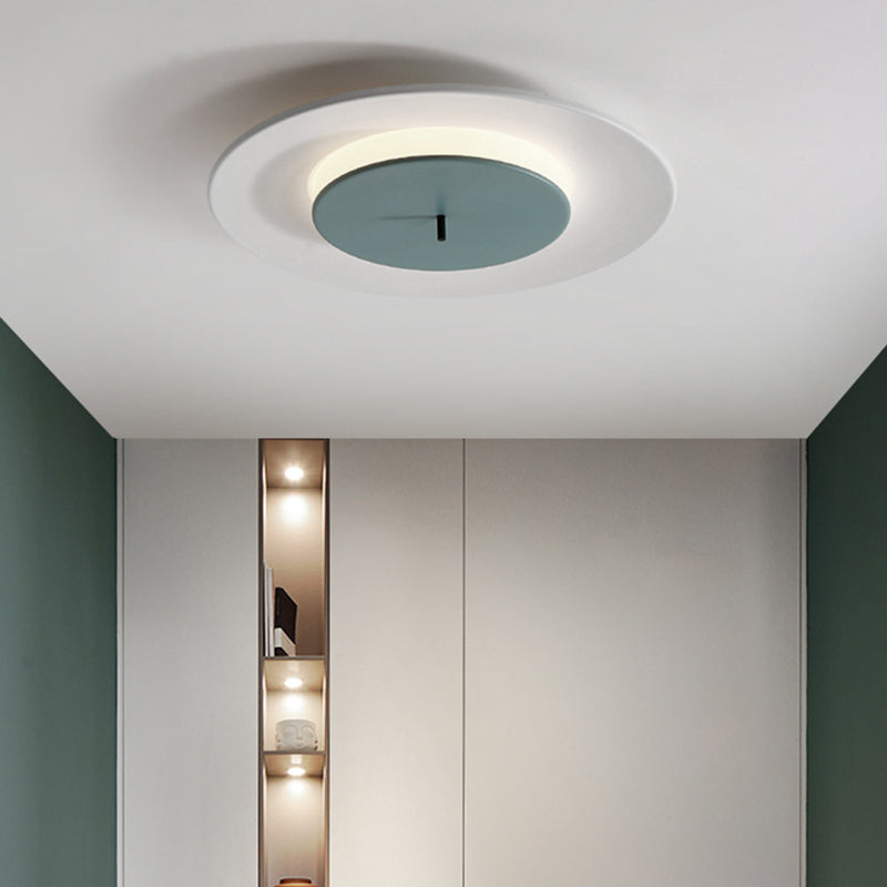 Circle Flush Light Fixtures Nordic Acrylic Ceiling Light Fixture for Bedroom Green Clearhalo 'Ceiling Lights' 'Close To Ceiling Lights' 'Close to ceiling' 'Semi-flushmount' Lighting' 2590652