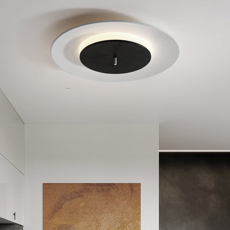 Circle Flush Light Fixtures Nordic Acrylic Ceiling Light Fixture for Bedroom Black Clearhalo 'Ceiling Lights' 'Close To Ceiling Lights' 'Close to ceiling' 'Semi-flushmount' Lighting' 2590654