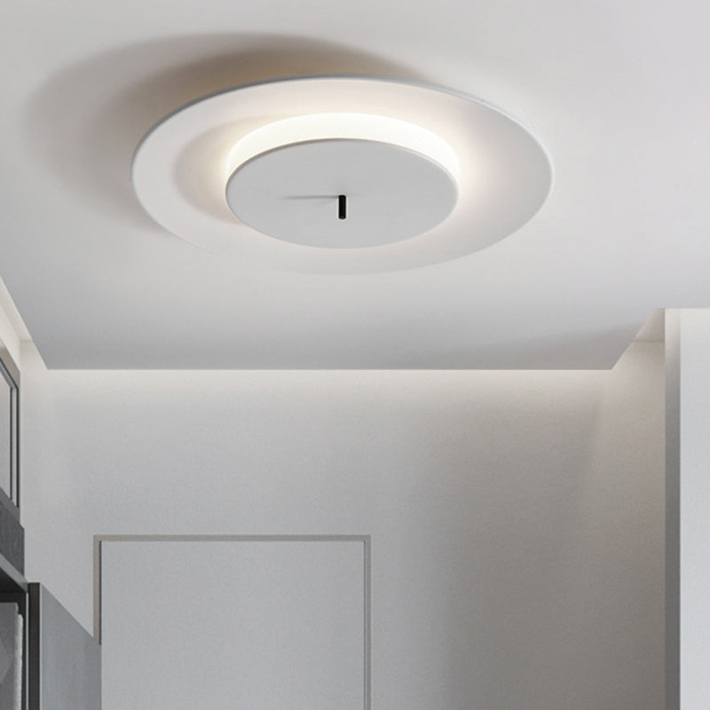 Circle Flush Light Fixtures Nordic Acrylic Ceiling Light Fixture for Bedroom White Clearhalo 'Ceiling Lights' 'Close To Ceiling Lights' 'Close to ceiling' 'Semi-flushmount' Lighting' 2590655