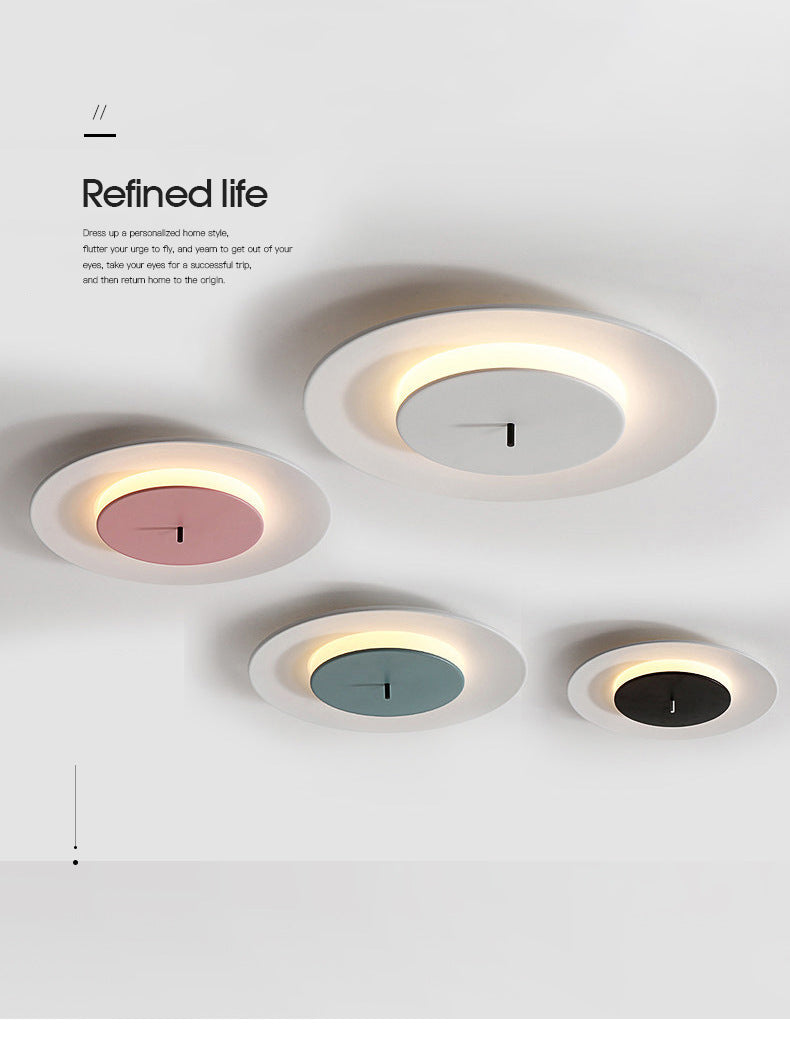 Circle Flush Light Fixtures Nordic Acrylic Ceiling Light Fixture for Bedroom Clearhalo 'Ceiling Lights' 'Close To Ceiling Lights' 'Close to ceiling' 'Semi-flushmount' Lighting' 2590657