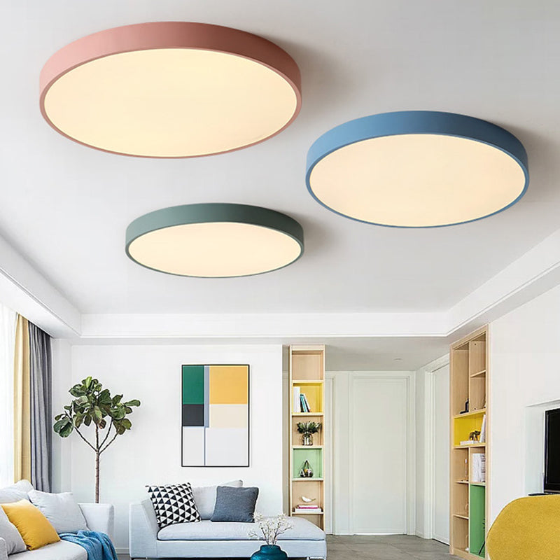 Round Flushmount Lights Macaron Acrylic Ceiling Mounted Fixture for Living Room Clearhalo 'Ceiling Lights' 'Close To Ceiling Lights' 'Close to ceiling' 'Flush mount' Lighting' 2590661