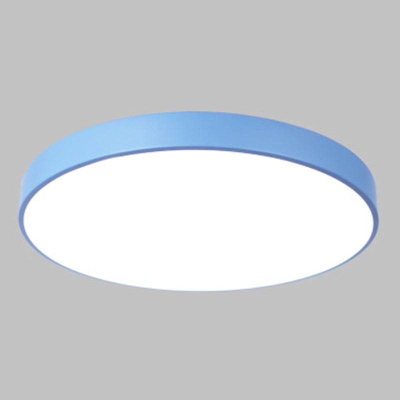 Round Flushmount Lights Macaron Acrylic Ceiling Mounted Fixture for Living Room Blue Clearhalo 'Ceiling Lights' 'Close To Ceiling Lights' 'Close to ceiling' 'Flush mount' Lighting' 2590663